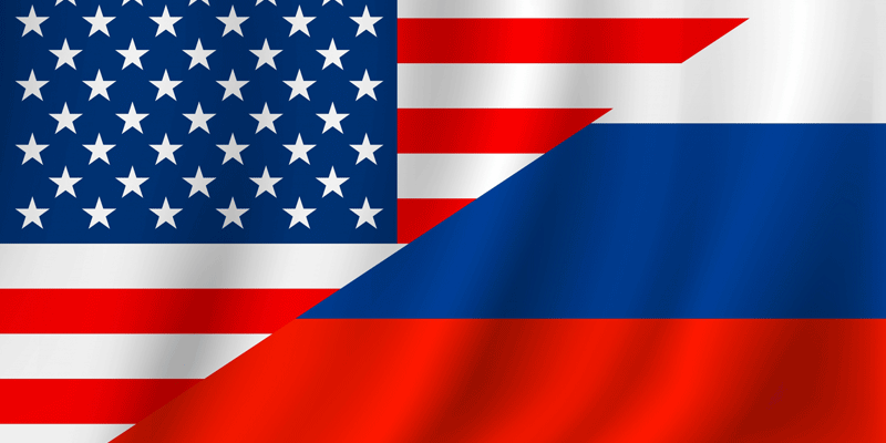 アメリカとロシアの国旗